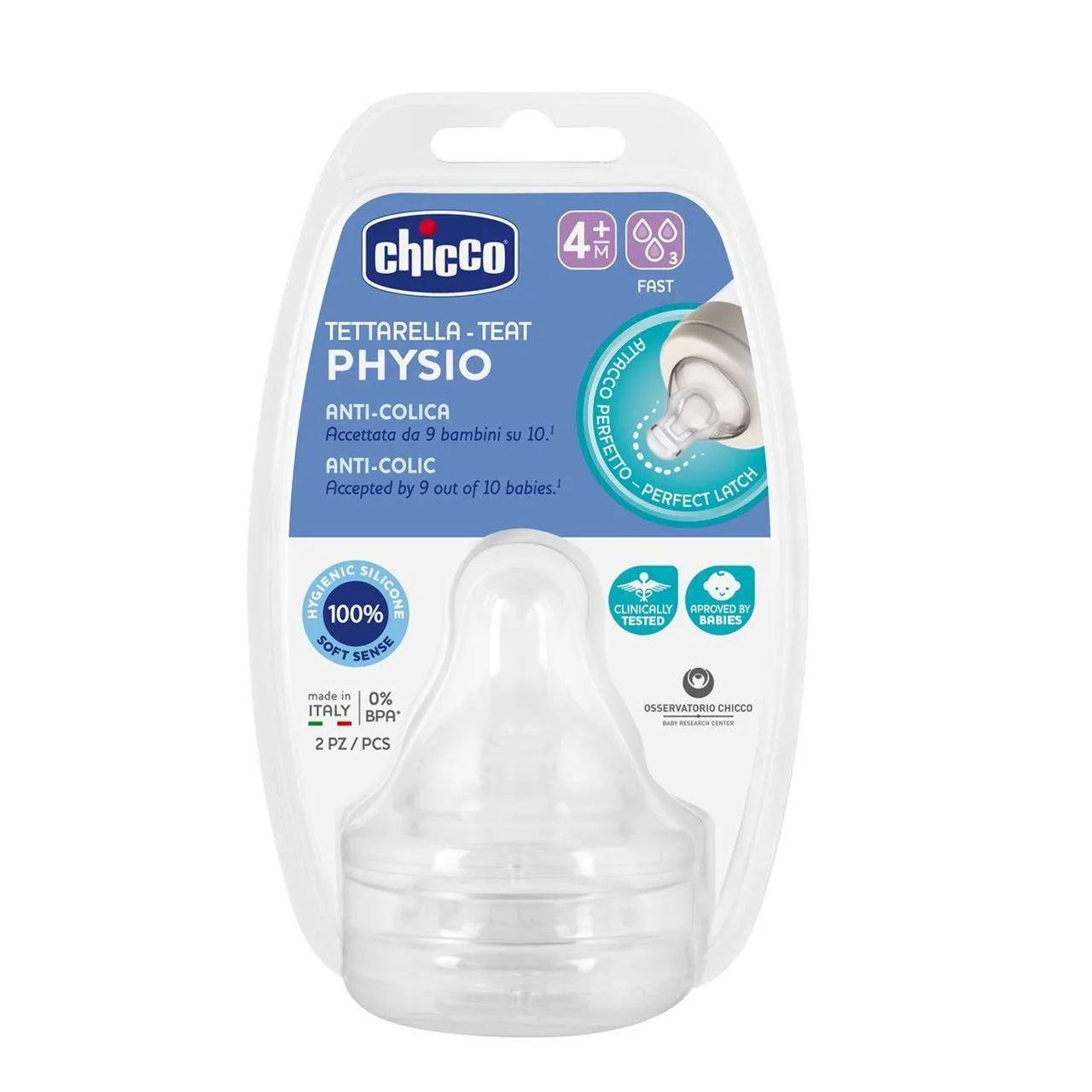 Chicco Perfect5 Tetina +4 meses Fluxo Rápido x2