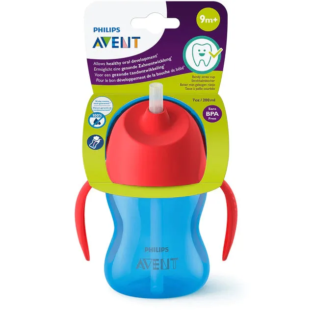 Philips Avent Copo com Palha e Asas Vermelho e Azul 200 mL