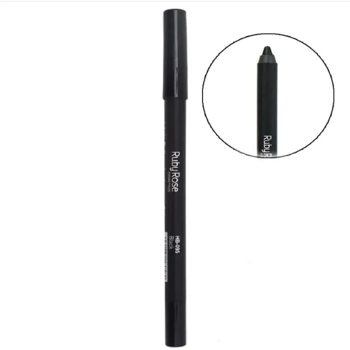 Lápis Delineador Para Olhos A Prova D'Água Carbon Black Ruby Rose Hb-050