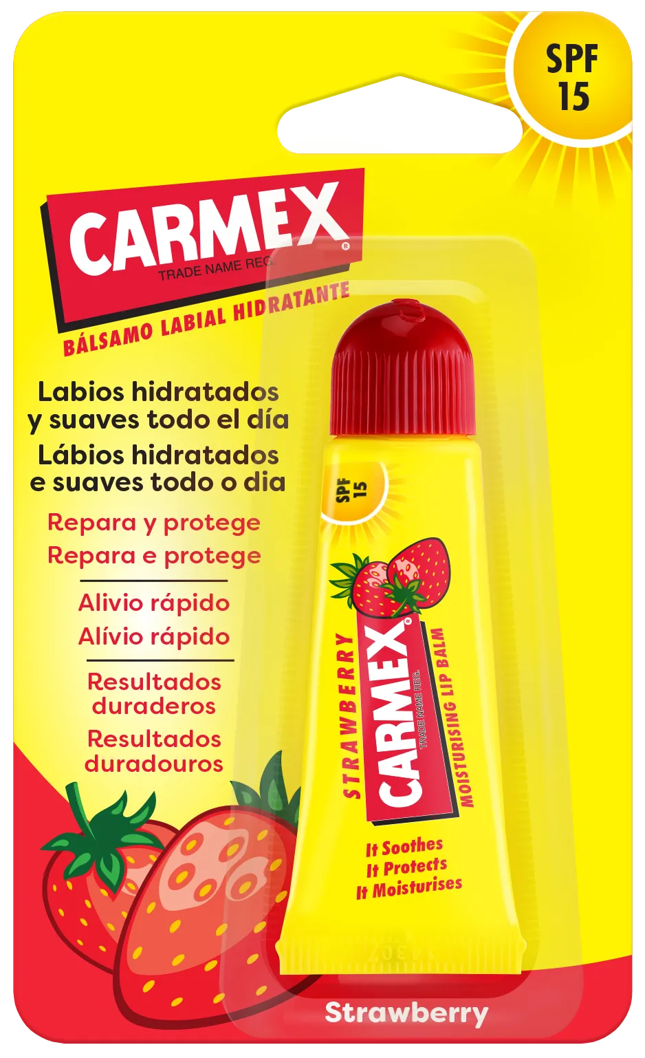 Carmex Tubo Bálsamo Labial Morango 10g
