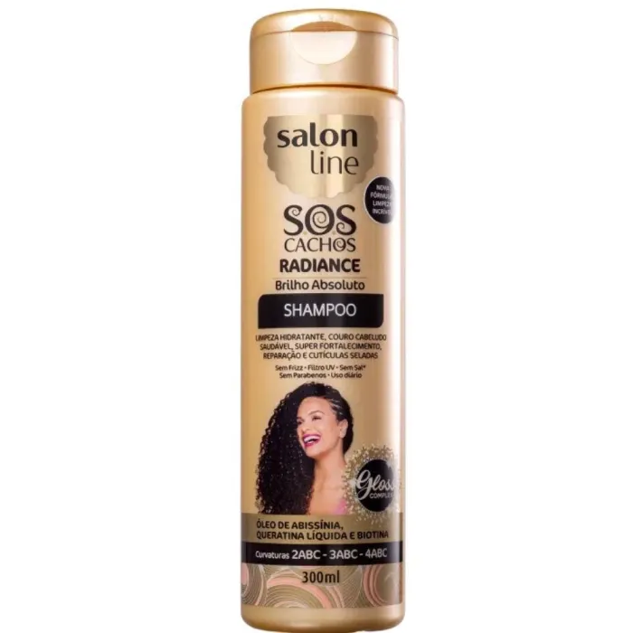Shampoo S. O. S Cachos Radiance Brilho Absoluto Salon Line 300 mL