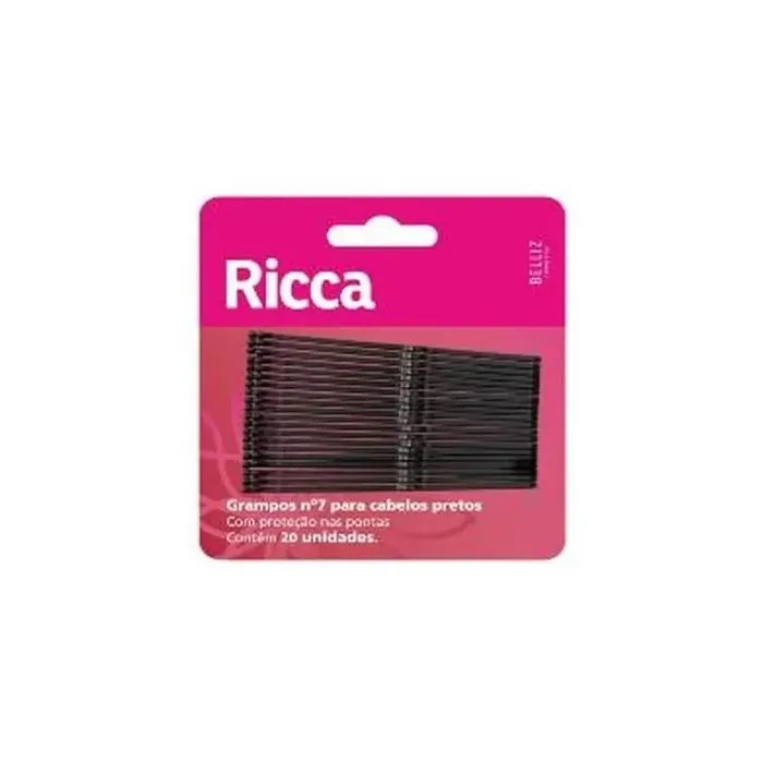 Grampo P/ Cabelo Preto - Nº 7 Ricca, Ricca
