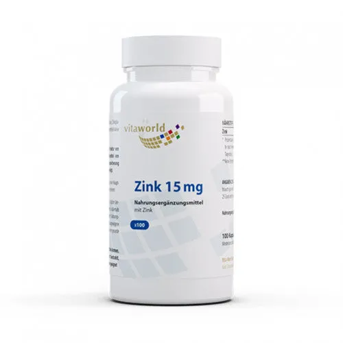 Cápsulas de gluconato de zinco de zinco mundial de 15 mg