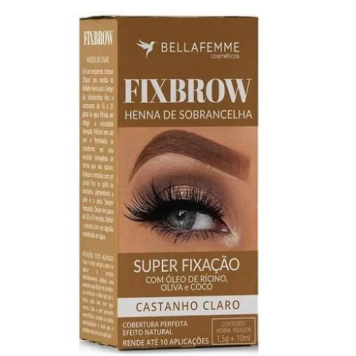 Henna De Sobrancelha Castanho Claro Fixbrow Bella 10mL Un