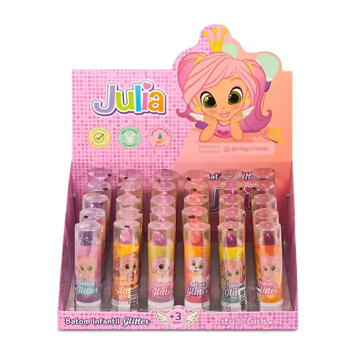 BATOM GLITTER INDFANTIL JULIA CITY GIRLS 3,5g