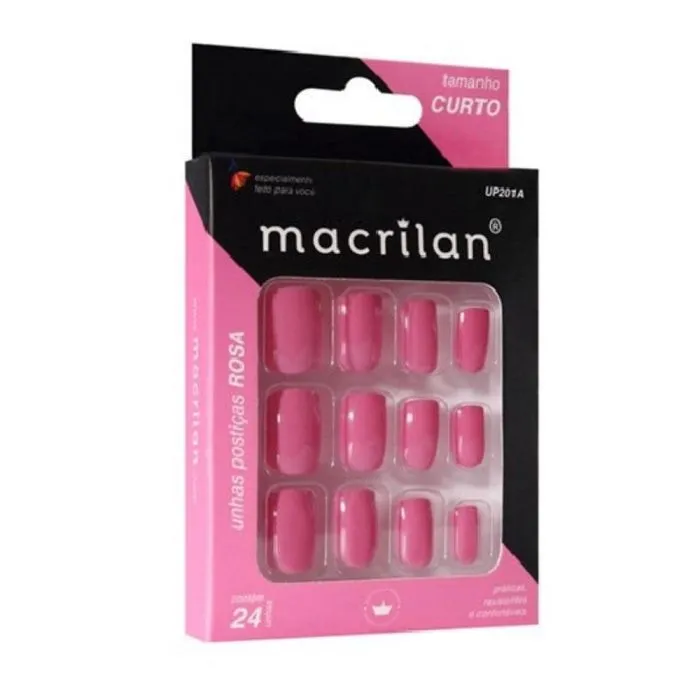 Unhas Postiças Macrilan Com 24 Un Rosa