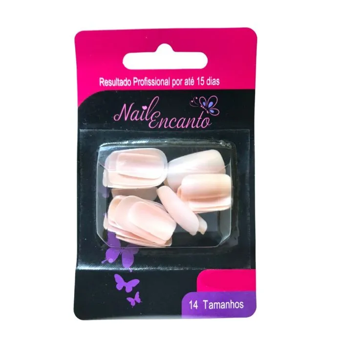 Unha Postiça Nail Encanto Rosa Com 24