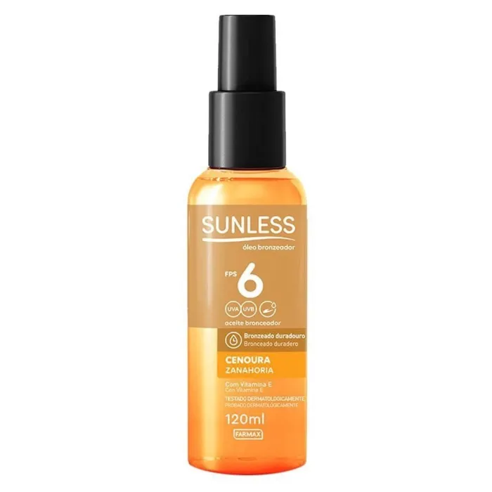 Óleo Bronzeador Sunless Cenoura Fps6 120g