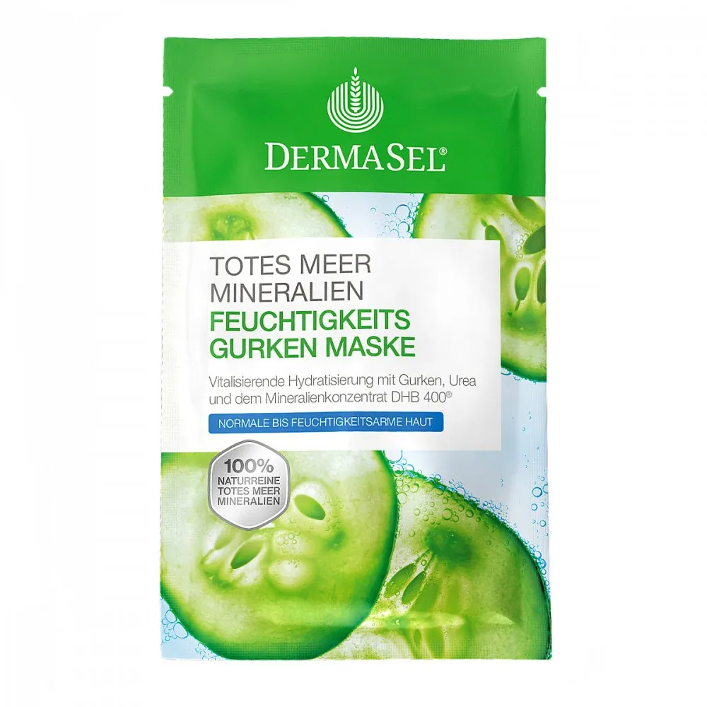 Máscara de pepino hidratante do Mar Morto Dermasel 12 ml