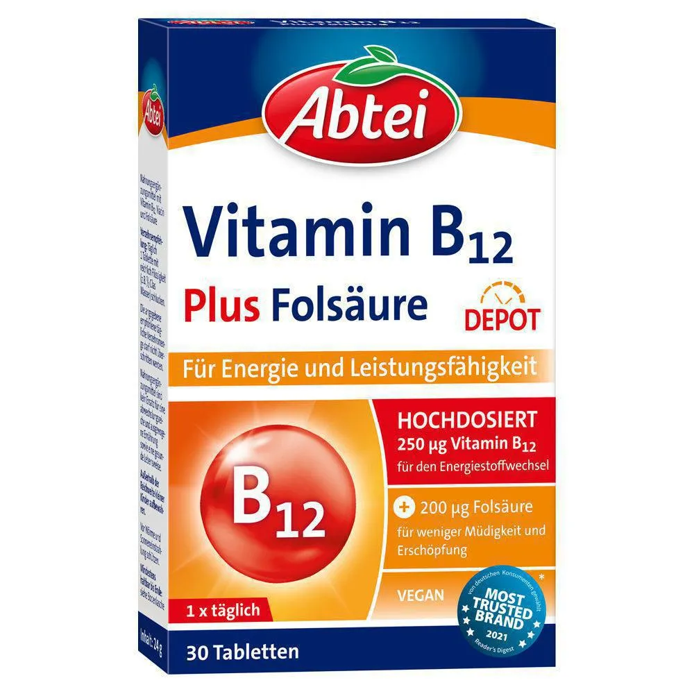 Abtei Vitamina B12 + Comprimidos de Ácido Fólico 30 guia