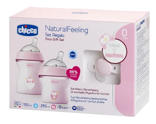 Chicco Conjunto Natural Feeling +0 meses Rosa