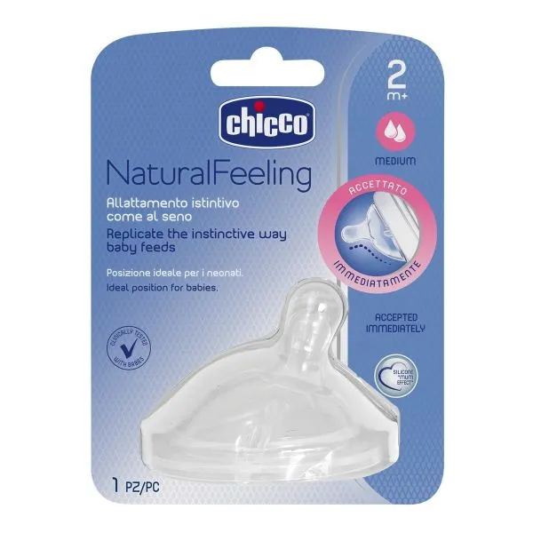 Chicco Natural Feeling Tetina +2 meses Fluxo Médio