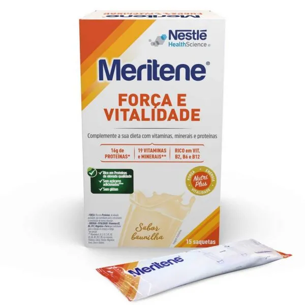 Nestlé Meritene Força e Vitalidade Baunilha 15x30g Saquetas