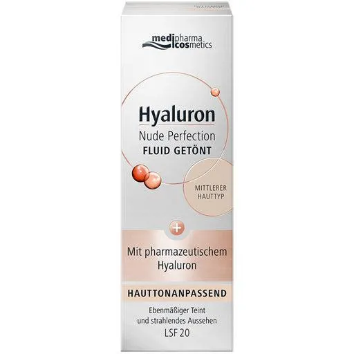 Medipharma Hyaluron Nude Perfeição Fluido TINTED SPF 20 50 ml - Tom de pele média