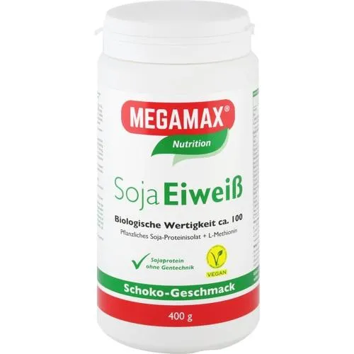 Megamax soja proteína 80 + metionina pó - chocolate vegano 400 g