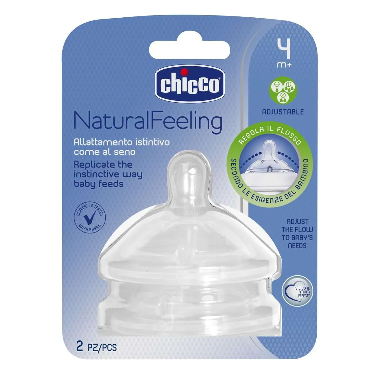 Chicco Natural Feeling Tetina +4 meses Fluxo Regulável