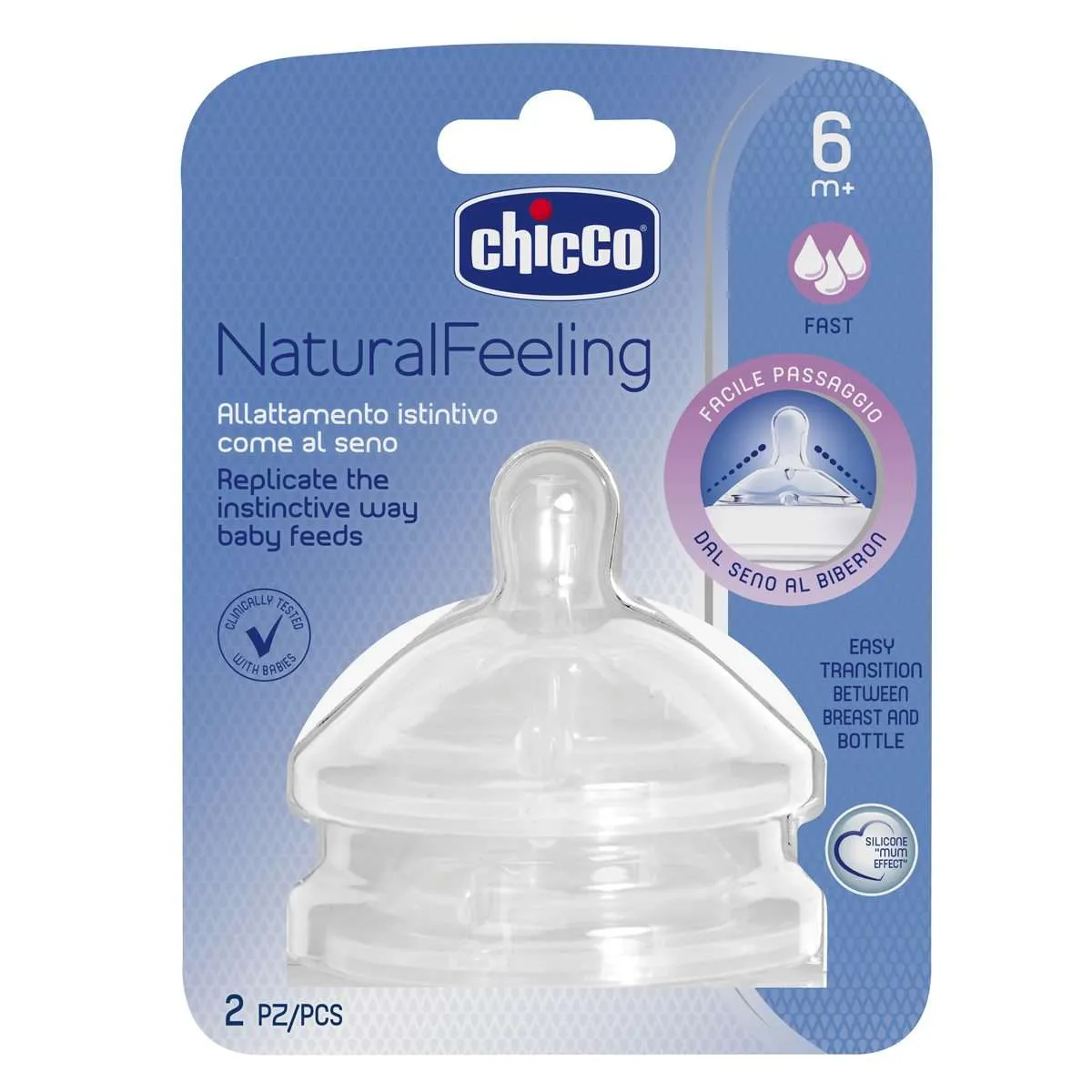 Chicco Natural Feeling Tetina +6 meses Fluxo Rápido