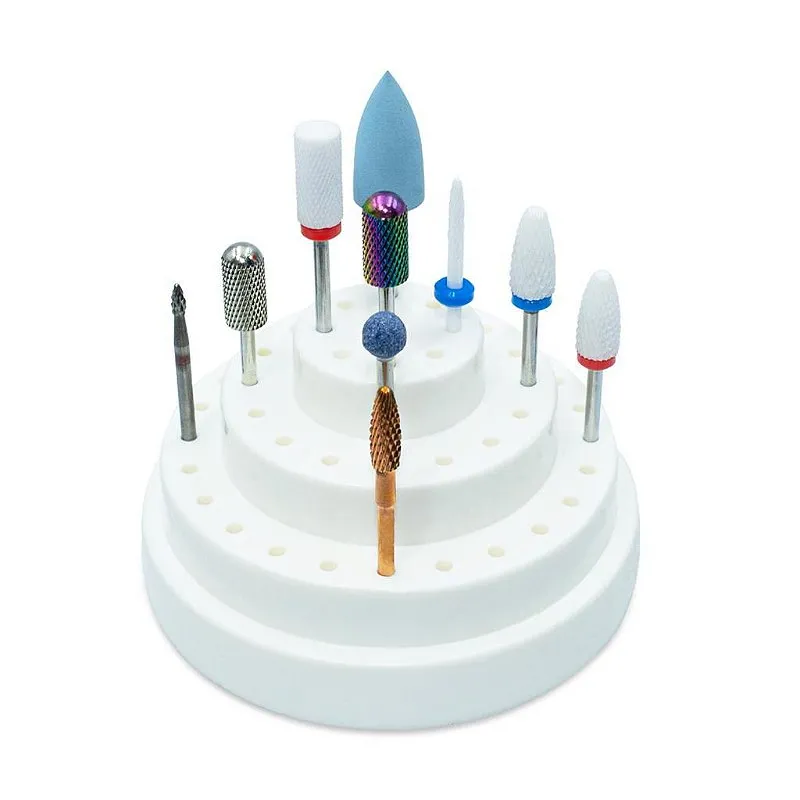Suporte Para 48 Brocas Cerâmica Unhas Gel Organizador Branco