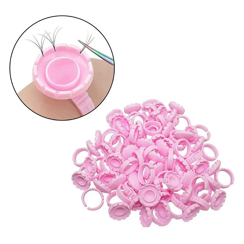 Anel Batoque Flor Descartável Cola Henna Tinta Cílios 100 Un