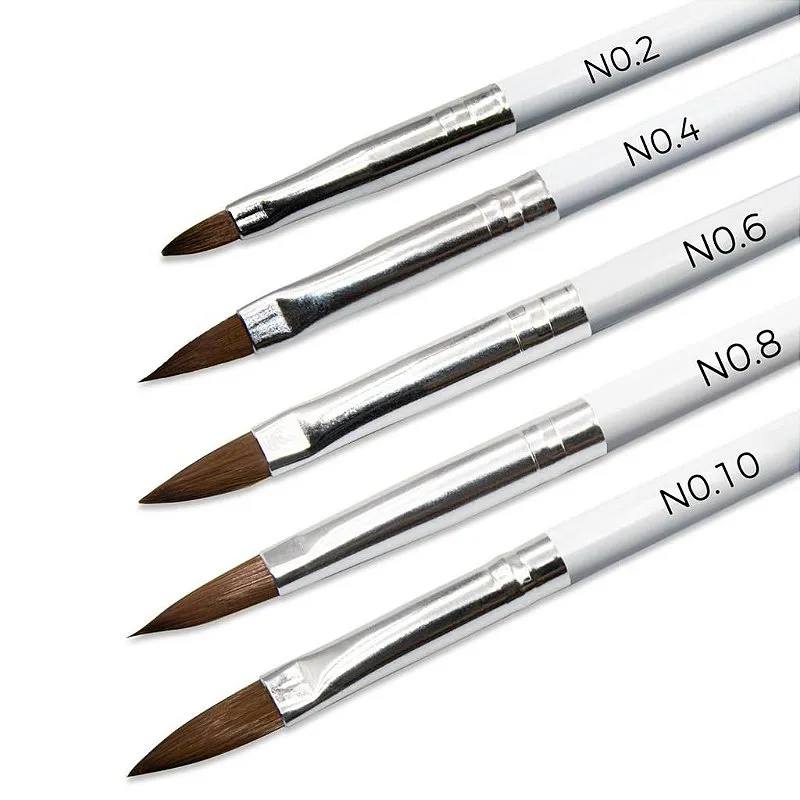 5 Pincéis Decoração de Unhas Gel Aquarela Acrílico Porcelana