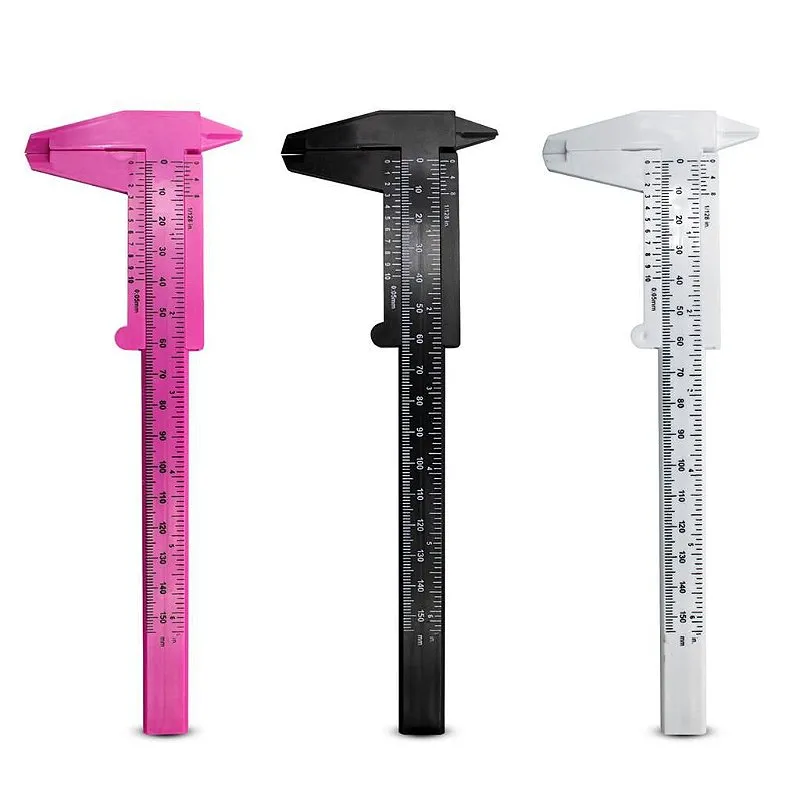 1 Paquímetro 15 cm com Haste de Metal Para Design de Sobrancelha Henna Medidas