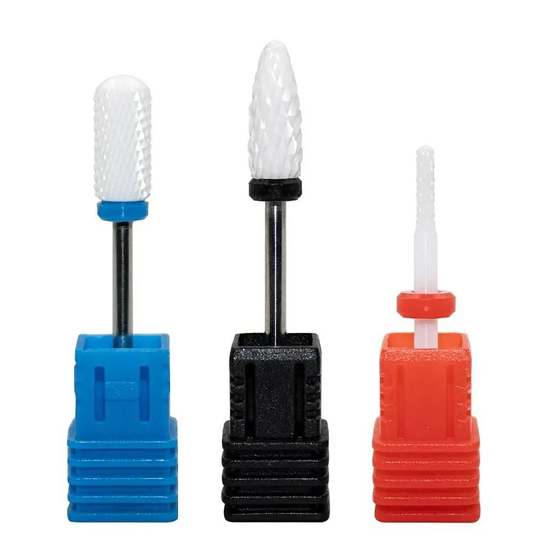 Kit 3 Brocas Cerâmica Profissional para Unhas Gel Fibra Acrigel