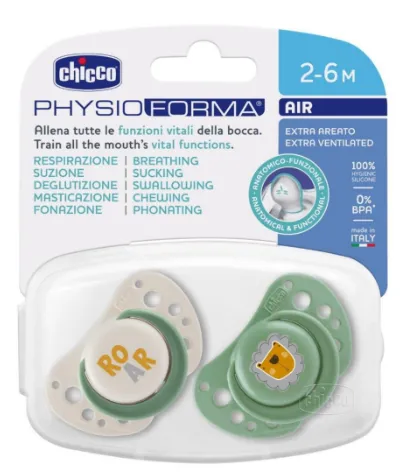 Chicco Chupeta Physio Air 2-6 meses Verde x2