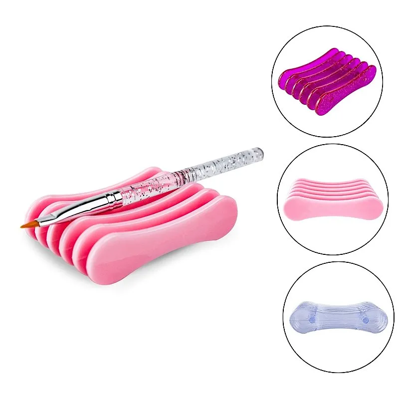 Suporte Acrílico Grade Apoiador Pincel Espátulas Manicure Make 5 Divisórias