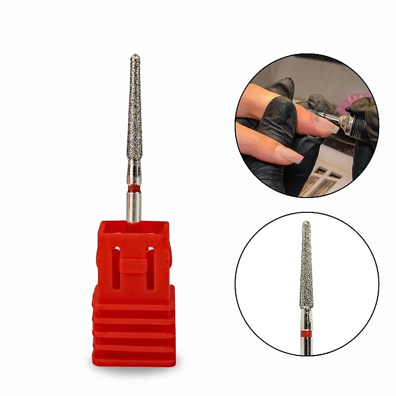 Broca Diamantada F Flame SF 720 Alongamento Unha Esculpida Gel Fibra Vidro Acrílico Porcelana Manicure