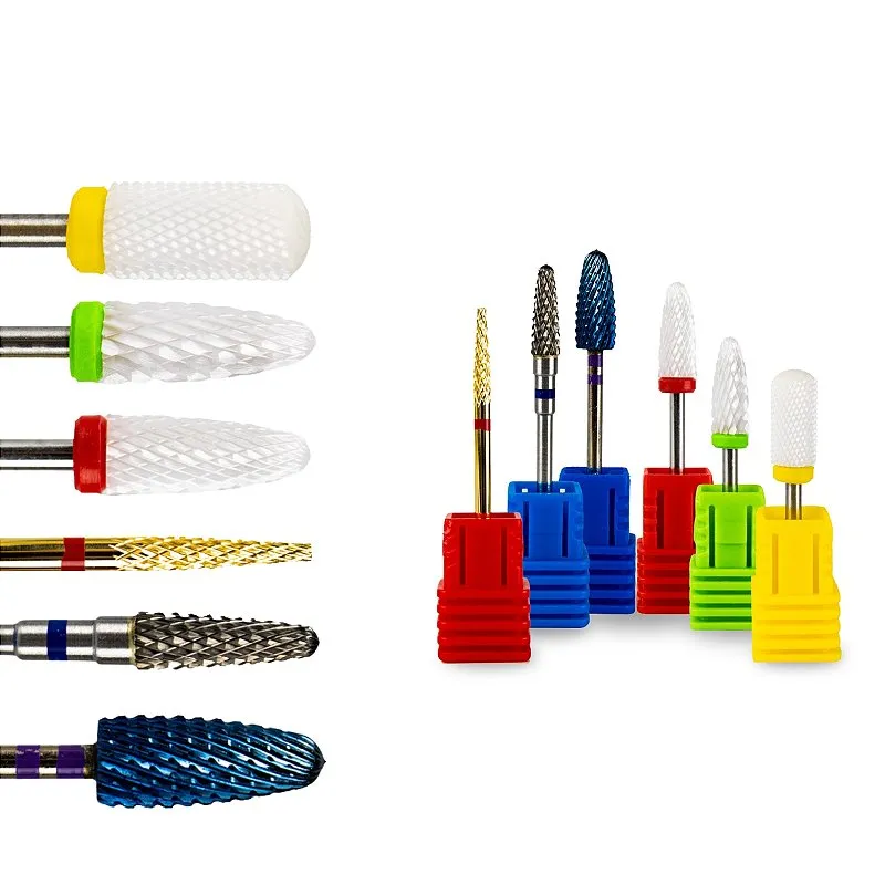 Kit 3 Broca Cerâmica + 3 Broca Tungstênio Lixadeira Unha Gel