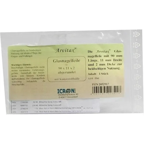 Arquivo de unhas de vidro 2x11x90 mm arredondado com capa 1 pcs