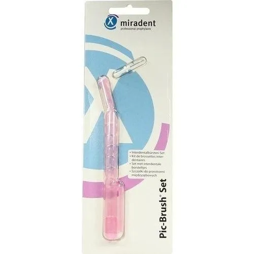 Miradent Pic -Brush xx fino 1,6mm - rosa transparente 1 conjunto