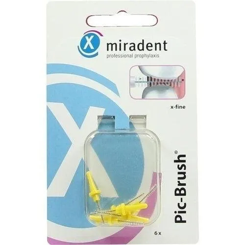 Miradent Interdental Pic-Brush Substituição X-Fine Amarelo 6 PCs