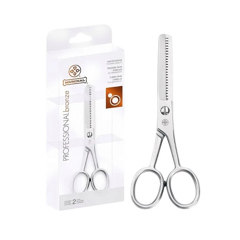 Tesoura Cabelo Fio Desbaste Corte Cabelo Design Profissional BC Bronze 345-5