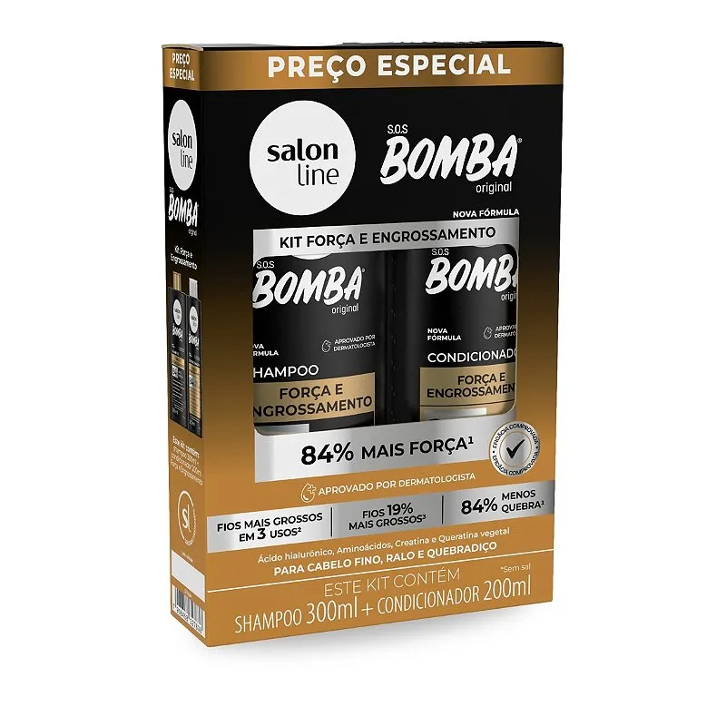 Shampoo + Condicionador SOS Bomba Engrossamento Salon Line
