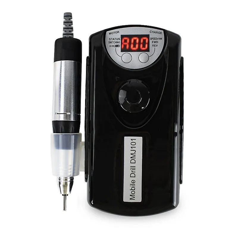 Lixadeira Elétrica Unhas Recarregável Portátil Bivolt Preta