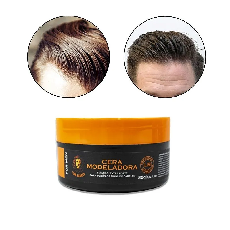 Cera Modeladora Pomada Fixação Extra Forte Tratamento Efeito Matte Cabelo Penteado Antifrizz 80g, Leon Barber