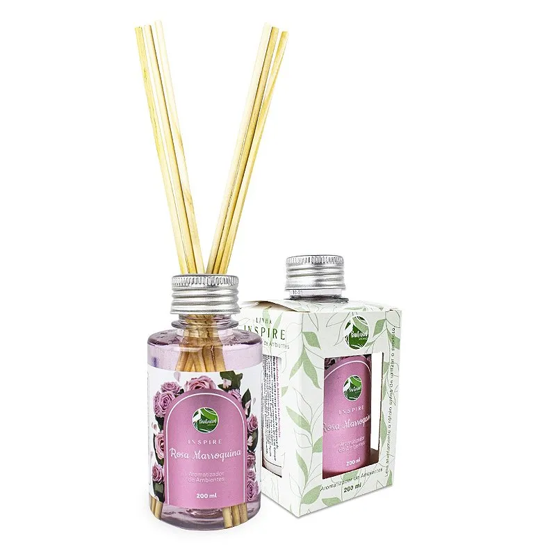 Aromatizador Ambiente Rosa Marroquina 200ml, Pantanal Aromas Fragrância Suave Longa Duração Perfume Agradável Relaxante