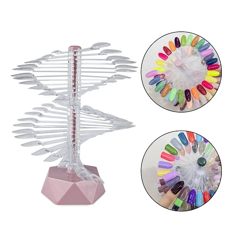 Expositor Esmaltes 60 Unhas Transparentes Mostruário Espiral