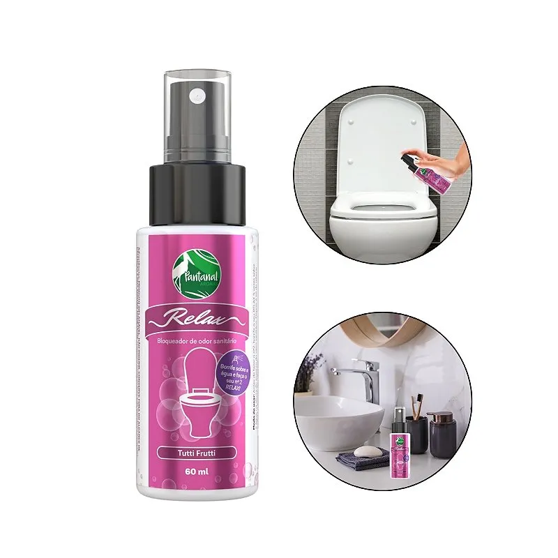 Bloqueador Odor Sanitário Tutti Frutti 60ml, Pantanal Aromas, Linha Relax Fragrância Suave Resultado Instantâneo