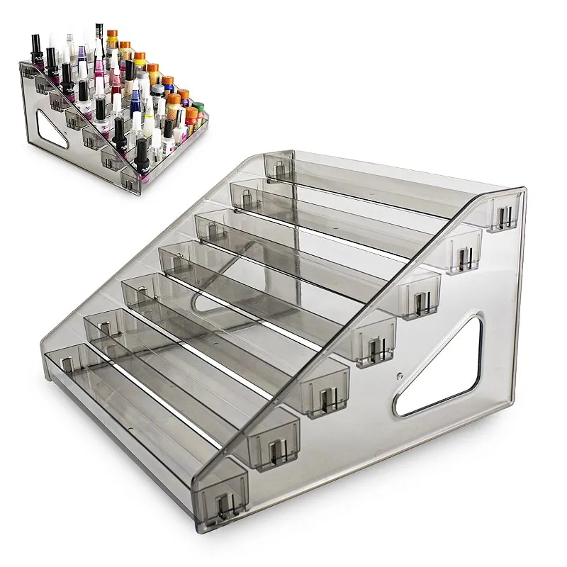 Expositor Suporte Esmalte Acrílico 7 Degraus Preto Para 80un