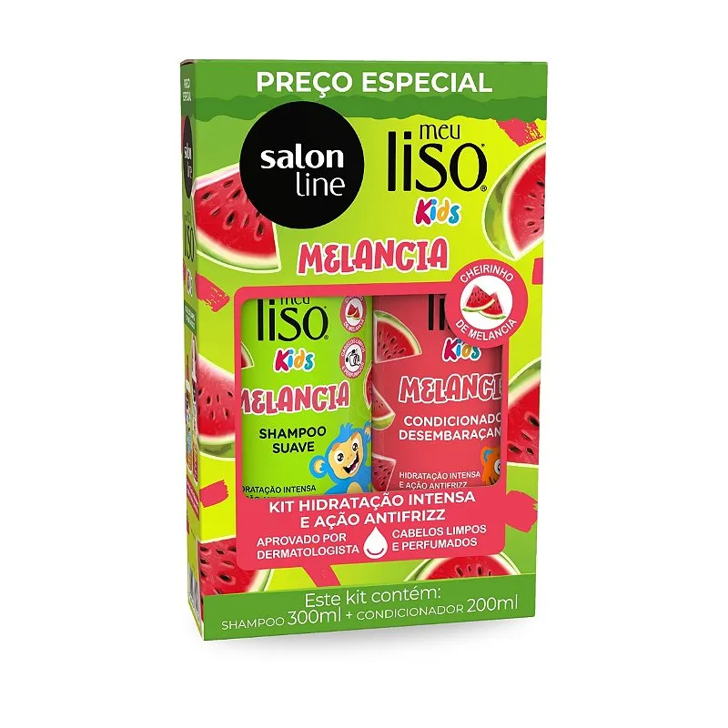 Shampoo 300ml + Condicionador 200ml Kids Melancia Salon Line