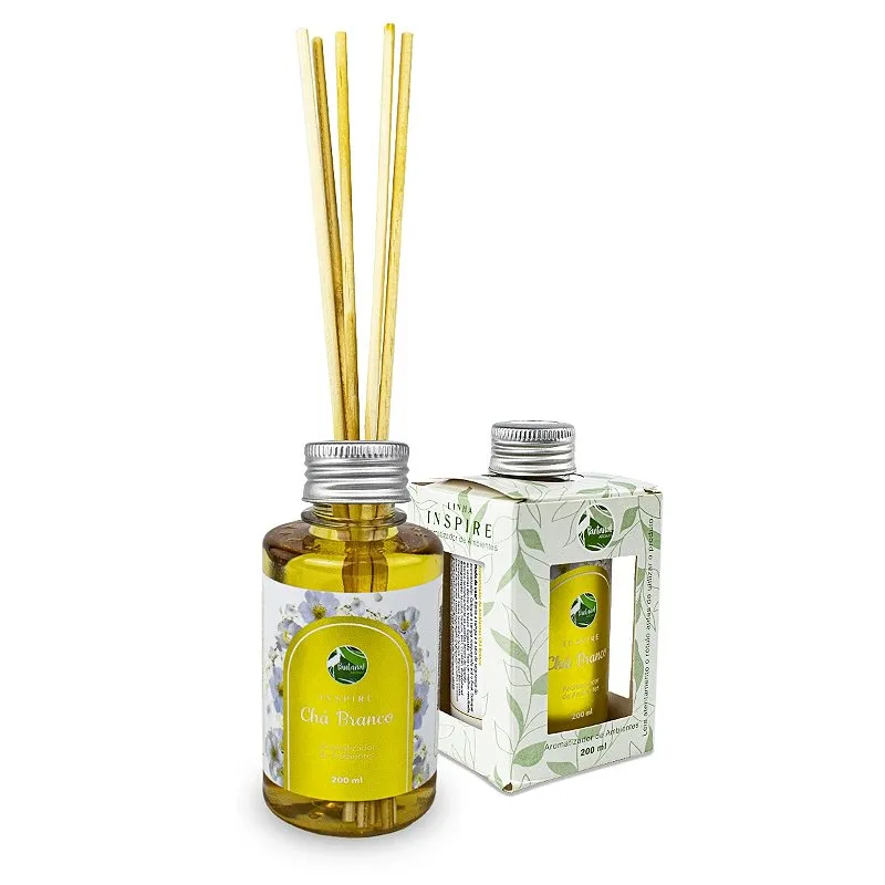 Aromatizador de Ambientes Chá Branco 200ml, Pantanal Aromas Fragrância Suave Longa Duração Perfume Agradável Relaxante