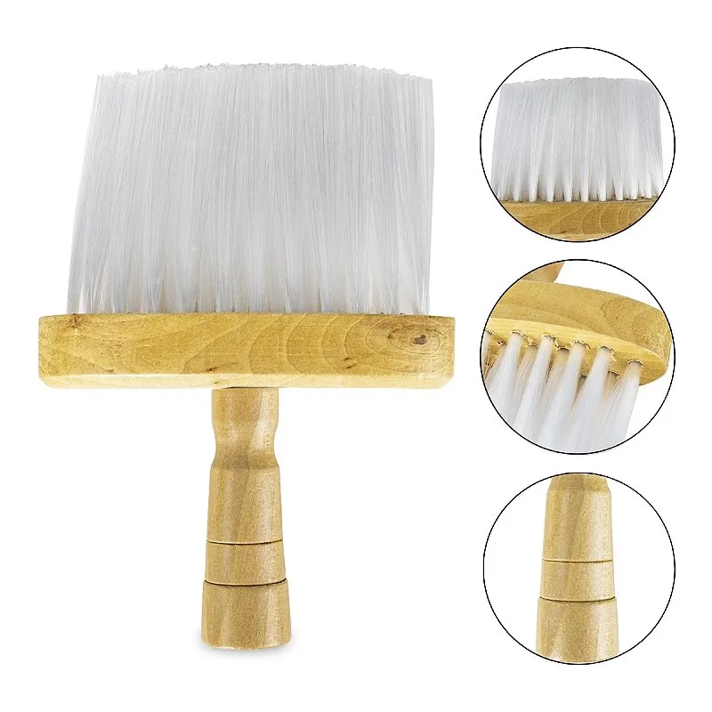 Escova Espanador Pincel Pescoço Ombro Cabo Madeira Barbearia