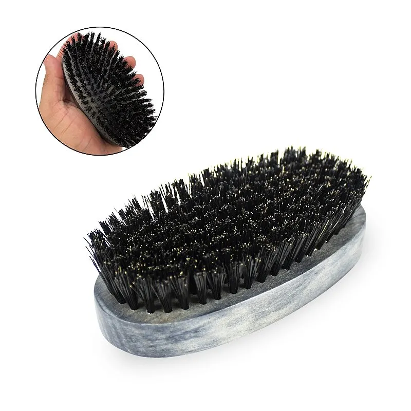 Escova Madeira Oval Profissional Barba Bigode Cerdas Macias