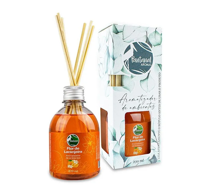 Aromatizador Ambientes Pantanal Aromas Flor Laranjeira 270ml Difusor Fragrância