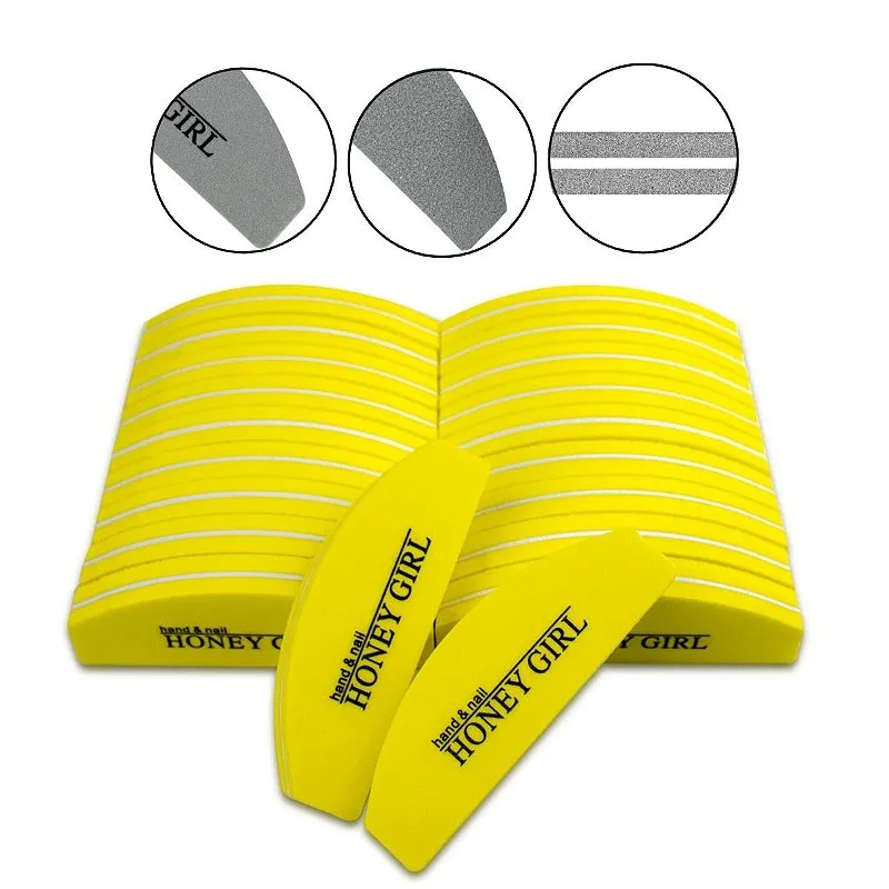 Kit 20 Lixas Pequenas 2 Lados Bumerangue Unha Gel Honey Girl