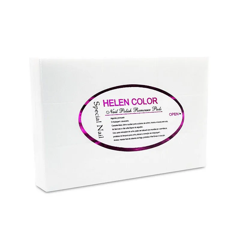 Algodão Prensado Removedor de Esmalte Unhas Gel Helen Color