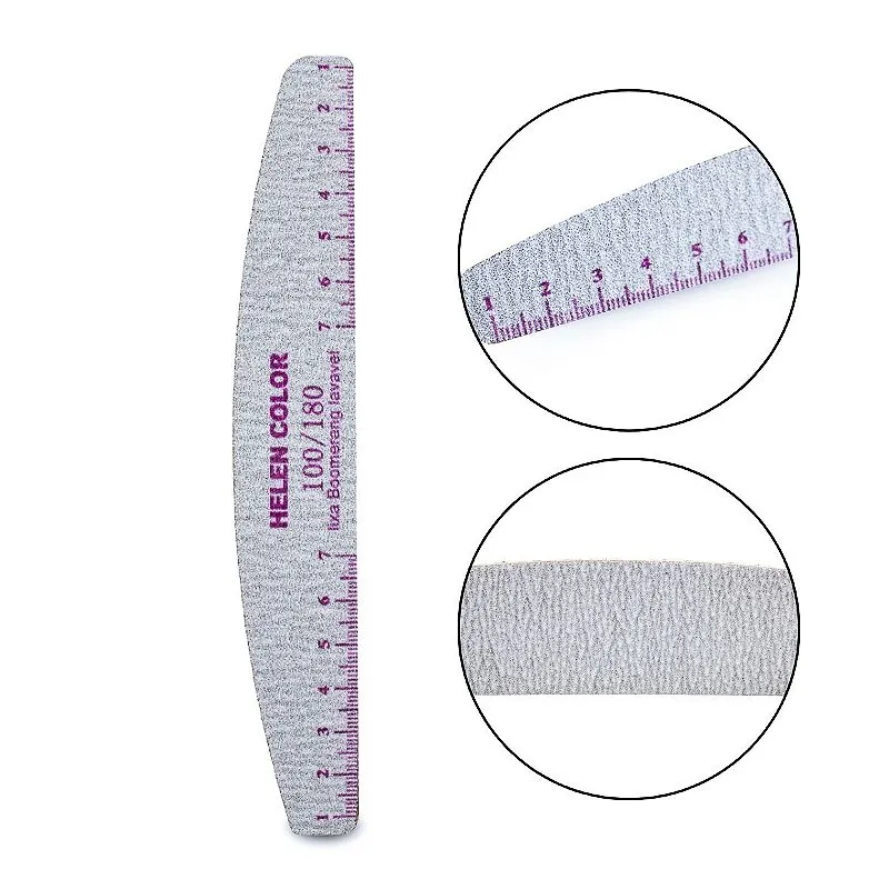 10 Lixas Bumerangue Lavável 100/180 Unha de Gel Helen Color