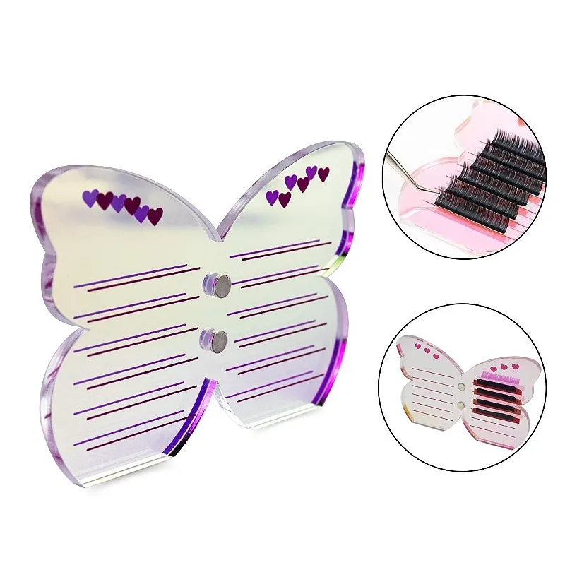 Suporte Acrílico Borboleta Imã Lash Designer Extensão Cílios